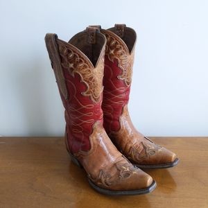 Ariat Zealous Brown / Red Western Boots 7B